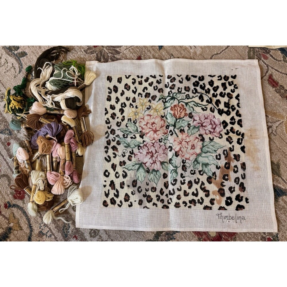 Vintage Thumbelina Canvas Designs Needlepoint Unfinished READ